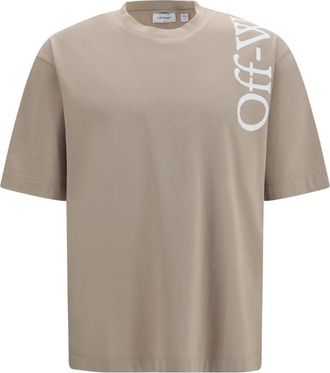 Off-white Beige Crew Neck T-Shirt
