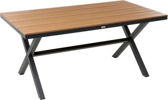 Beliani Mesa De Jard&iacute;n Metal Aluminio 6 Plazas Resistente A La Intemperie Patio Exterior Negro Tiano