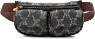 Celine 2000 Macadam Denim Double Pocket belt bag - Blue