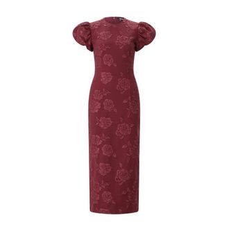 Rotate Midi Jurk - Dames - Casual kleedjes - Rood - L - Leer - Kleedjes