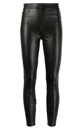 Spanx Black Faux Leather Skinny Trousers Size M