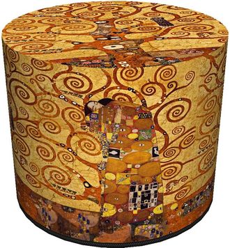 OEM Pouf Decorativo Rotondo - Albero Dorato