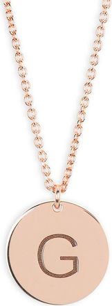 Meshmerise Initial Disc Pendant Necklace in Rose-G at Nordstrom Rack