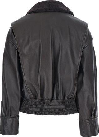IVY OAK Womens Leather Jacket Laila Lane Brown Sheep Nappa Coat