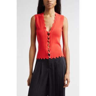 Ramy Brook Bec Rib Sweater Vest in Crimson at Nordstrom, Size Xx-Large