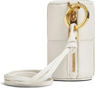 Bottega Veneta Leren Portemonnee voor Muntgeld - Dames - Portefeuilles - Wit - ONE Size - Leer - Accessoires