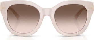Jimmy Choo London 51mm Round Sunglasses in Opaline Taupe /Pink /Grey at Nordstrom