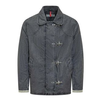 Fay 4 Ganci Jacket - Heren - Spijkerjassen - Blauw - XL - Linnen - Jassen