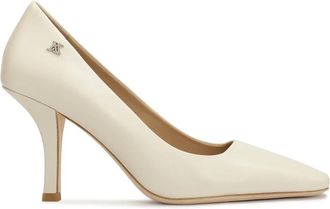 Kazar Klassieke stilettos gemaakt van volnerf leer in roomkleur - Dames - Pumps - Beige - 40 EU - Leer - Schoenen