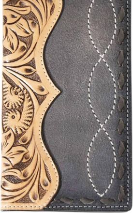 3D Belt Company Mens Hand Tooled Rodeo Wallet In Black/tan