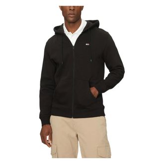 Tommy Jeans Hoodies & sweatvesten, Heren, Zwart, 2Xl, Katoen, TJM Reg S Flag Zip Thru