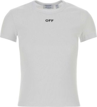 Off-white White Stretch Cotton T Shirt