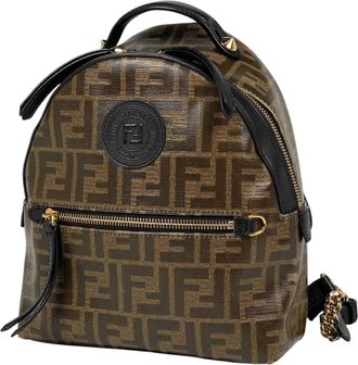 Fendi Zucca Black Brown Zucca Backpack (Pre-Owned)