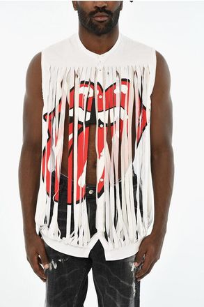 Dsquared2 Printed Cropped Top with Fringes size 50