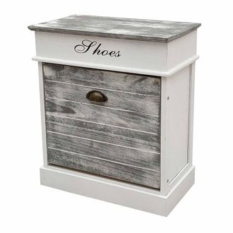 Wanderlust Deco Wanderlust Deco - Zapatero De Madera Blanco 50x28x58