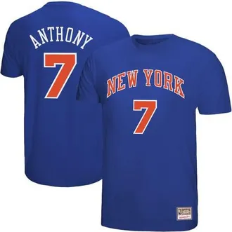 Mitchell & Ness Mens Mitchell & Ness Carmelo Anthony Royal New York Knicks Hardwood Classics Retro Name & Number T-Shirt at Nordstrom, Size Xx-Large
