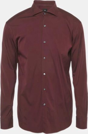 HUGO BOSS Boss By Hugo Boss Burgundy Cotton Blend Shirt