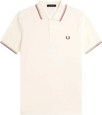 Fred Perry Beige/Blauw Twin Tipped Polo Shirt - Heren - Polos - Beige - S - Tops