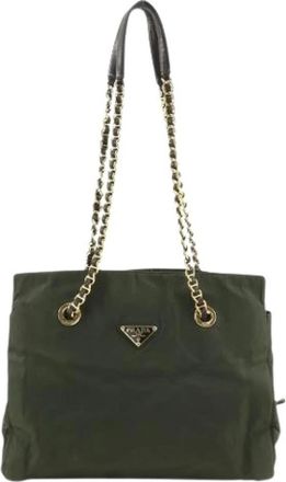 Prada Pre-owned Vintage Tote Bag - Dames - Vintage Shopper - Groen - ONE Size - Nylon - Vintage