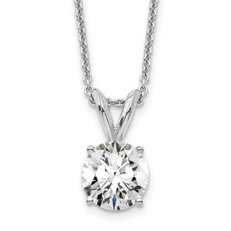 Diamond2Deal 14k Gold 3/4 Ct Round Lab Grown Diamond Solitaire Pendant Necklace 18 Clarity VS, Color G-H