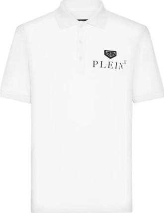 Philipp Plein Polo Shirt Iconic Plein - Heren - Polos - Wit - 3XL - Katoen - Tops