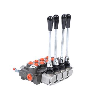 OEM V&aacute;lvula De Control Manual Hidr&aacute;ulica, De 4 V&iacute;as, V&aacute;lvula De Alivio Ajustable, Color Negro