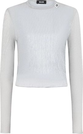 GCDS Rouches Long Sleeves Top - Dames - Longsleeves - Grijs - S - Polyester - Tops