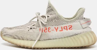 adidas Two Tone Knit Fabric Boost 350 V2 Blue Tint Sneakers Size 40 2/3
