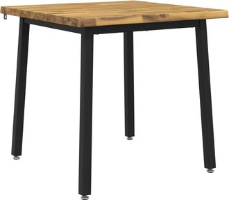 vidaXL 70 X 70 X 75 Cm Madera De Acacia S&oacute;lida Blanco Y Negro Cuadrado Vidaxl