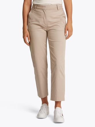 Tommy Hilfiger Chinohose TOMMY HILFIGER, Damen, Gr. 34, N-Gr, beige, Web, Obermaterial: 65% Baumwolle, 33% Lyocell, 2% Elasthan, unifarben, slim fit 7/8-L&auml;nge, Hosen