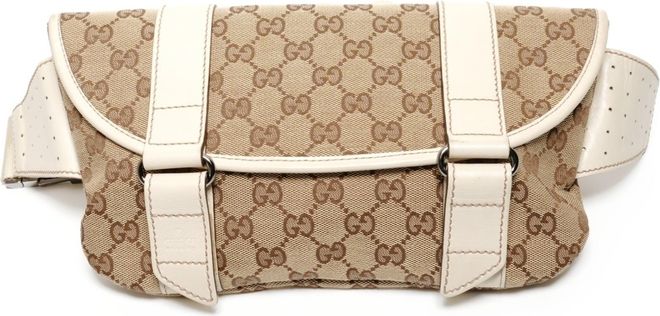 Gg Canvas Beige Gg Canvas Fanny Pack (Pre-Owned)