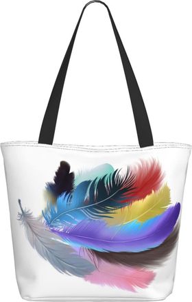 AOOEDM Western Colorful Feathers Ladies Shopping Bag 13x11x7in.The Perfect ValentineS Day Gift.It Is The Best ValentineS Day Gift For Mom, Daughter, Wife,Etc