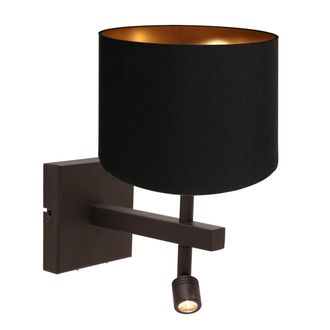 Steinhauer Aplique De Pared - Negro - Stang - Metal Textil - L&aacute;mpara De
