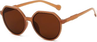 Generic Round Frame Retro Sunglasses for Men and For Women, Outdoor Vacation Driving Glasses (Color : A, Size : Medium)