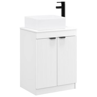 vidaXL Juego De Muebles De Ba&ntilde;o Blanco Madera De Ingenier&iacute;a Vidaxl