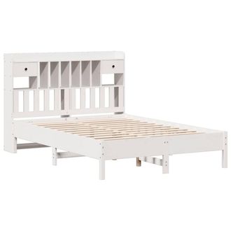 Berkfield Home Decorative Bookcase Bed without Mattress White 135x190 cm Double