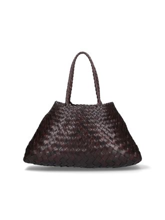 Dragon Diffusion Braided Leather Artisanal Finish Spacious Tote Bag