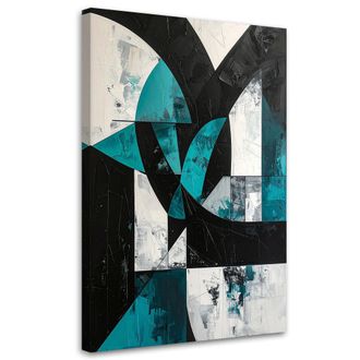 Feeby Cuadro Sobre Lienzo, Formas Geom&eacute;tricas Abstracci&oacute;n Turquesa, 80x120