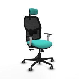 Piqueras y Crespo Silla De Oficina Piqueras Y Crespo Alfera Negro Brazos Blancos Ruedas