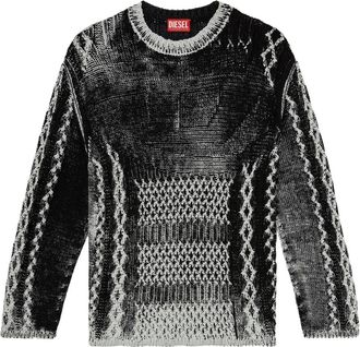 Diesel K-Mione Sweater - Heren - Ronde hals truien - Zwart - L - Katoen - Truien & Vesten