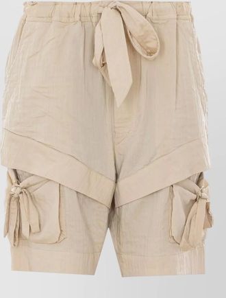 Isabel Marant belted shorts cargo style bow detail