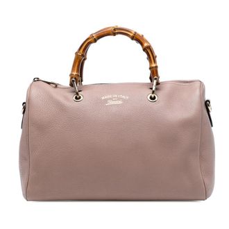 Gucci Pre-owned Gucci Medium Calfskin Bamboo Shopper Boston Bag Ladies 353124 525040
