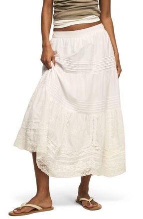 Lucky Brand Lace & Embroidery Maxi Skirt in Whisper White at Nordstrom, Size Xx-Large