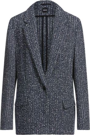 BOSS Relaxed-fit blazer in two-tone crochet tweed