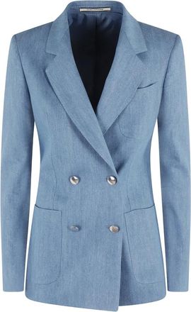 Tagliatore Blazers, female, Blue, Size: 2XS Double-Breasted Jacket 4 Buttons