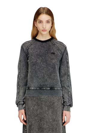 Diesel Sweatshirt with bands and Oval D embroidery - Sweaters - Woman