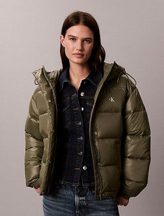 Calvin Klein Chaqueta De Plumas Con Capucha Brillante