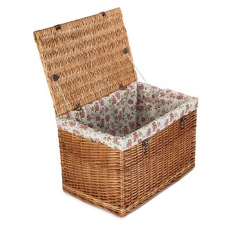 Red Hamper 60cm Double Steamed Chest Picnic Basket with Cotton Lining in Red