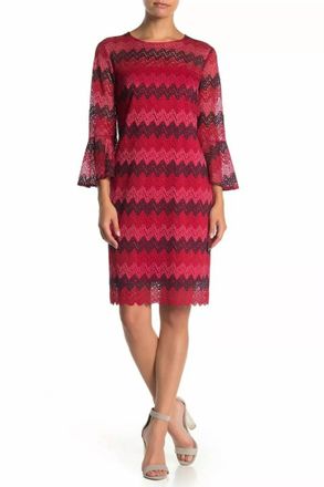 Trina Turk Knit Bell Sleeve Dress In Pink