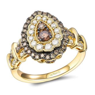 Le Vian Ladies Chocolate Diamonds Rings set in 14K Strawberry Gold